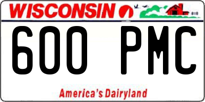 WI license plate 600PMC