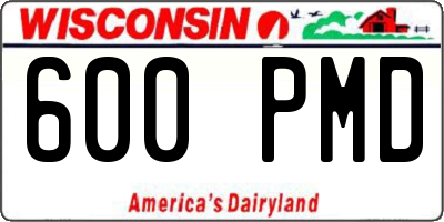 WI license plate 600PMD