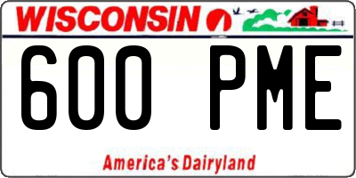 WI license plate 600PME