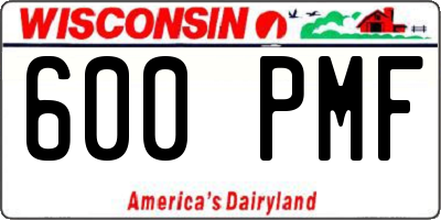 WI license plate 600PMF