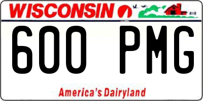 WI license plate 600PMG