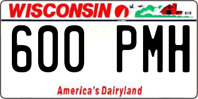 WI license plate 600PMH