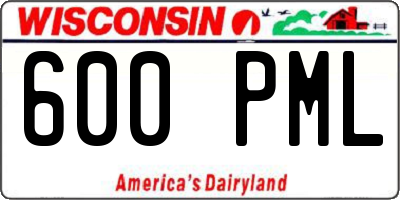 WI license plate 600PML
