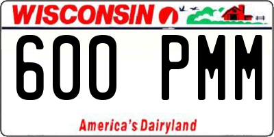 WI license plate 600PMM