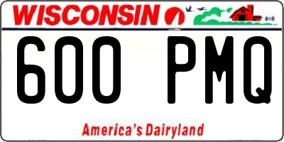 WI license plate 600PMQ