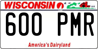 WI license plate 600PMR