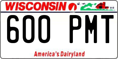 WI license plate 600PMT
