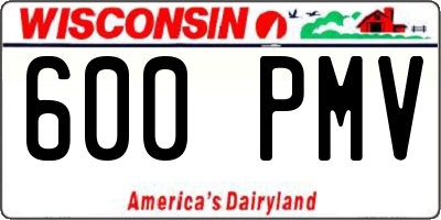 WI license plate 600PMV