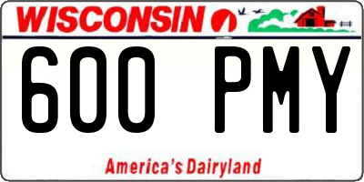 WI license plate 600PMY