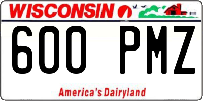 WI license plate 600PMZ