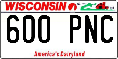 WI license plate 600PNC