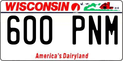 WI license plate 600PNM