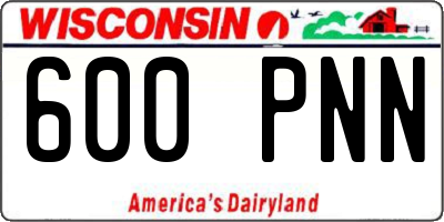 WI license plate 600PNN
