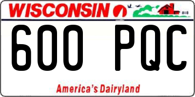 WI license plate 600PQC