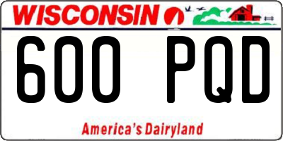 WI license plate 600PQD