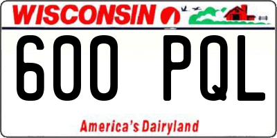 WI license plate 600PQL