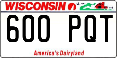 WI license plate 600PQT