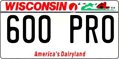 WI license plate 600PRO