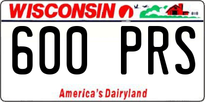 WI license plate 600PRS