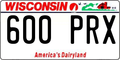 WI license plate 600PRX