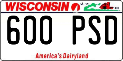 WI license plate 600PSD