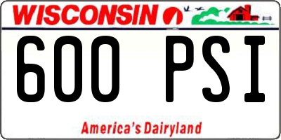 WI license plate 600PSI
