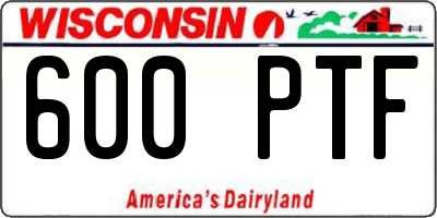 WI license plate 600PTF