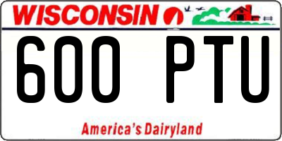 WI license plate 600PTU