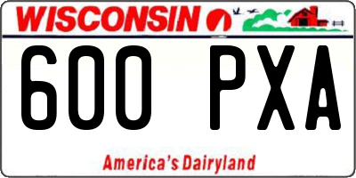 WI license plate 600PXA