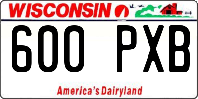 WI license plate 600PXB
