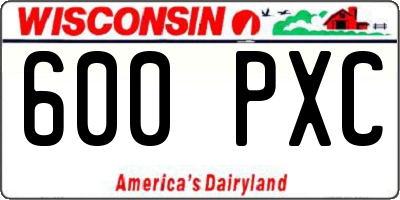 WI license plate 600PXC