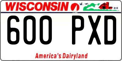 WI license plate 600PXD