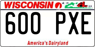 WI license plate 600PXE