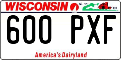 WI license plate 600PXF