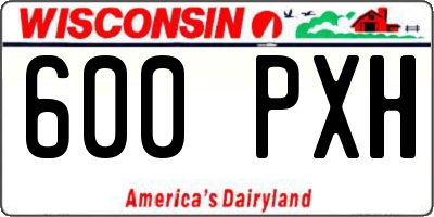 WI license plate 600PXH