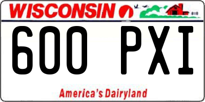 WI license plate 600PXI
