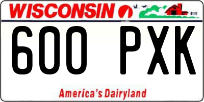 WI license plate 600PXK