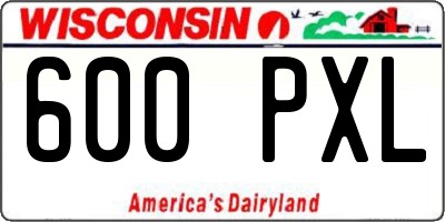 WI license plate 600PXL
