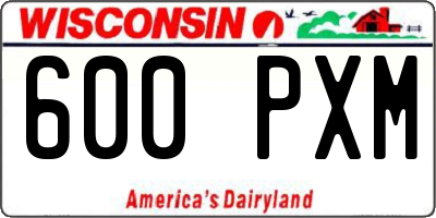 WI license plate 600PXM