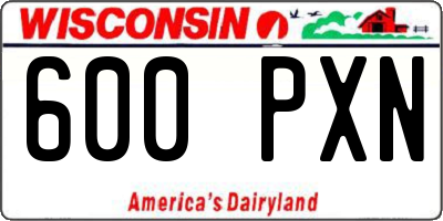 WI license plate 600PXN