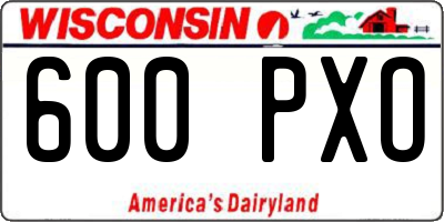WI license plate 600PXO