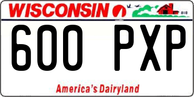 WI license plate 600PXP