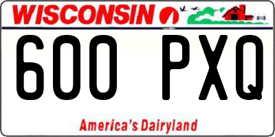 WI license plate 600PXQ