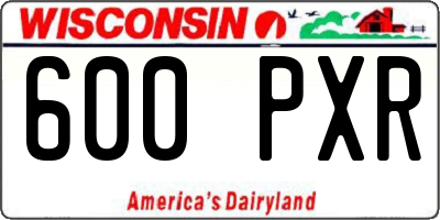 WI license plate 600PXR