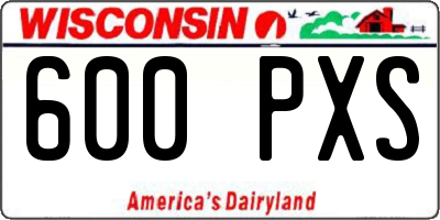 WI license plate 600PXS