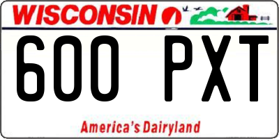 WI license plate 600PXT