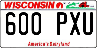 WI license plate 600PXU