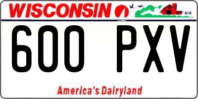 WI license plate 600PXV