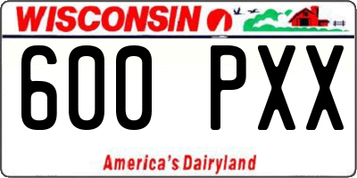 WI license plate 600PXX