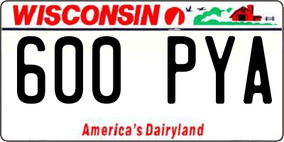 WI license plate 600PYA